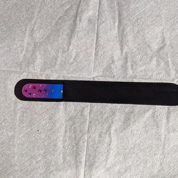 🆕7.5" Pink/Blue Czech Crystal Nail File W/BEAUTIFUL PINK/PURPLE SWAROVSKI CRYST - Picture 2 of 5